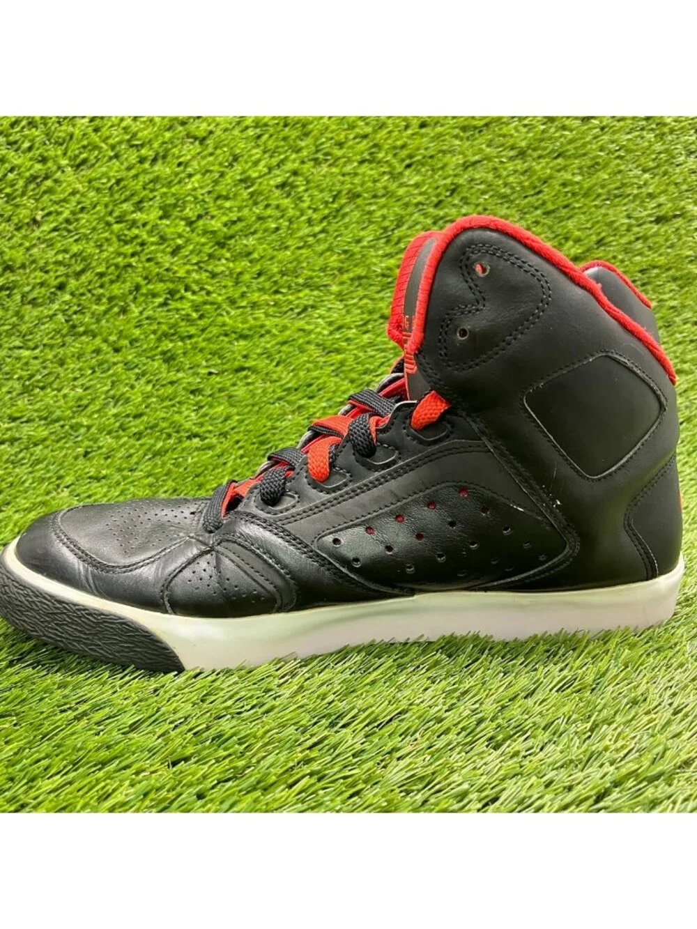 Nike Auto Flight High Mens Size 12 Black Red Athletic Basketball Shoes Sneakers
